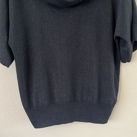 Michael Michael Kors Glitter Cowl Neck Sweater Short Sleeves Black Size M - Picture 3 of 14